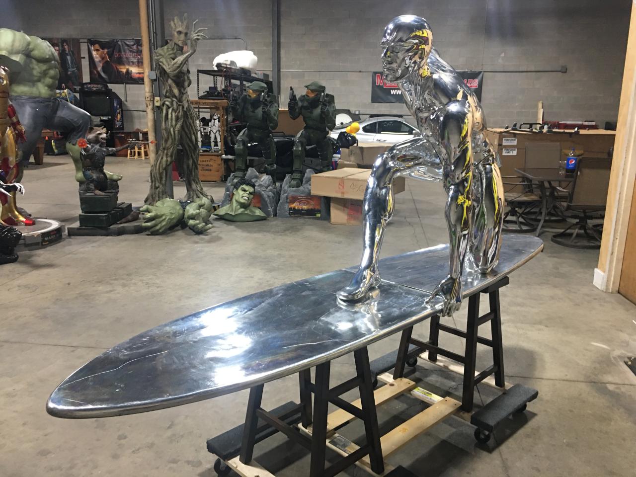 Life Size Marvel Silver Surfer with Bracket
