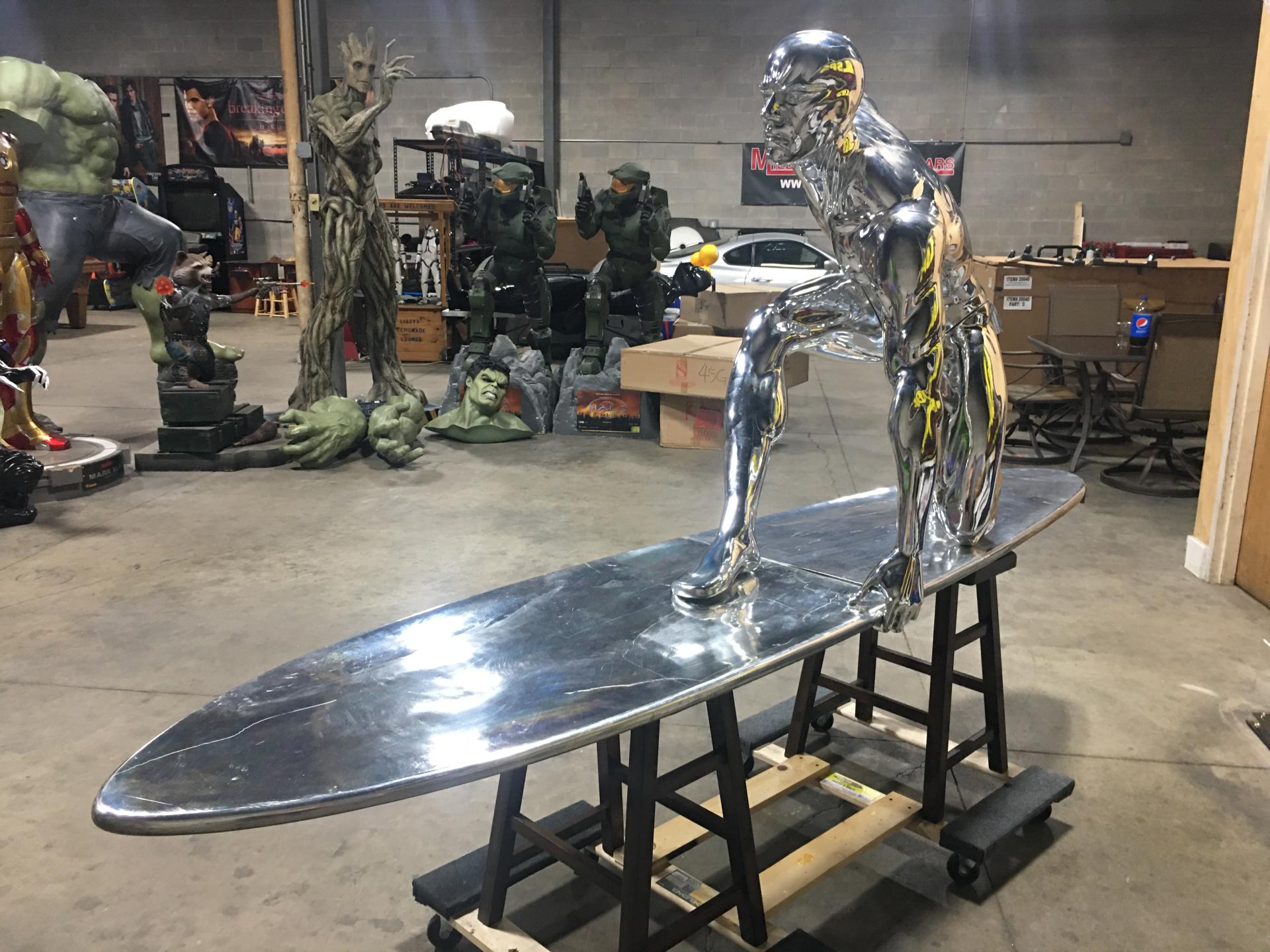 Life Size Marvel Silver Surfer with Bracket