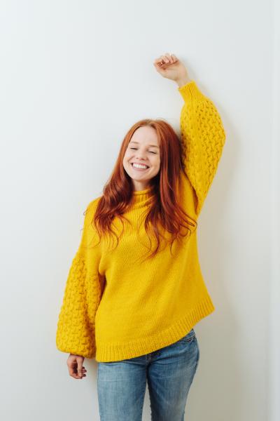 Puffy Sleeves Knit Sweater Pattern