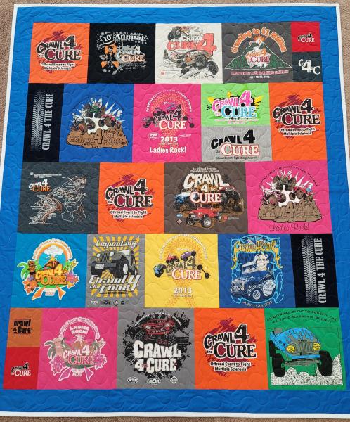 Mosaic T-shirt Quilt with Outer Border.