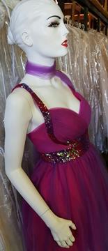 MAY QUEEN COUTURE USA TULLE FUCHSIA PURPLE DRESS