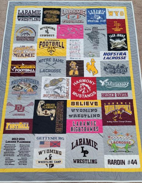 Mosaic T-shirt Quilt with Outer Border.