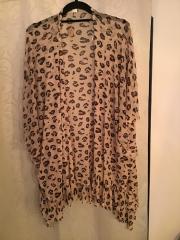 Leopard Print Mesh HI LO Kimono