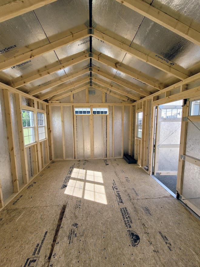 12x16 HIGH WALL UTILITY BUILDING with TONS OF WINDOWS! - 10 YR WARRANTY