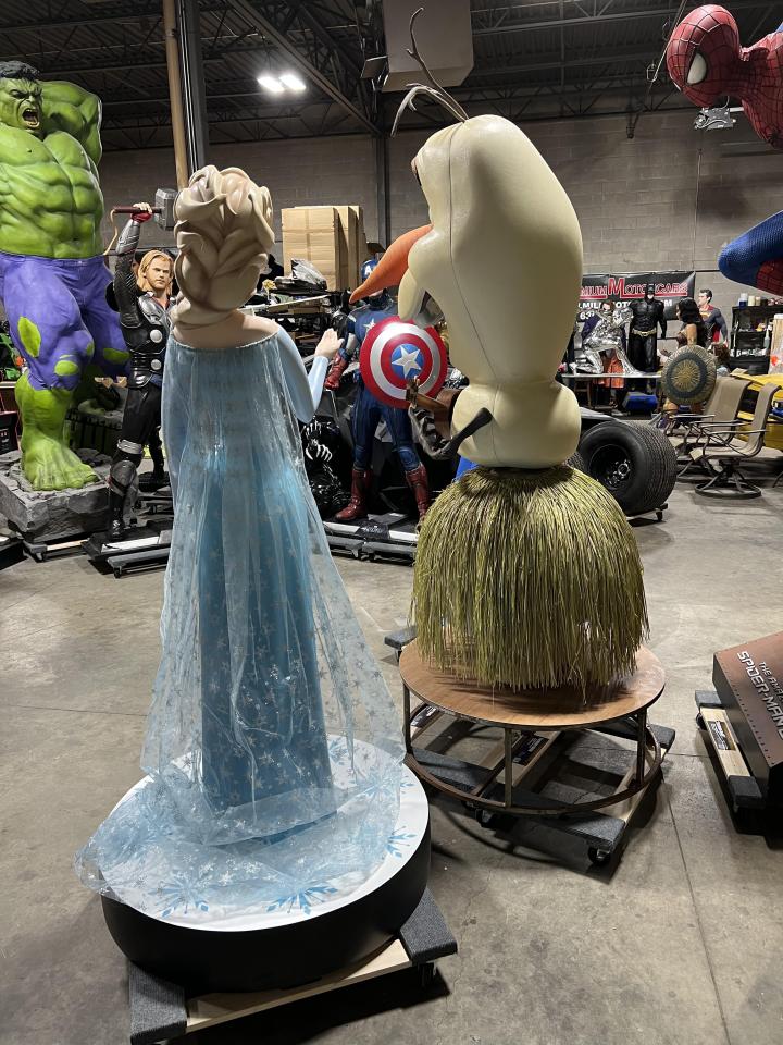 Life Size Disney Frozen Elsa and Anna with Olaf