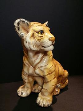 MARWAL TIGER CUB BABY ANIMAL CHALKWARE STATUE
