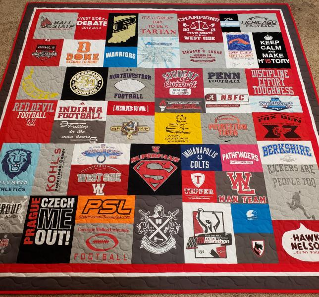 Mosaic T-shirt Quilt with Outer Border.