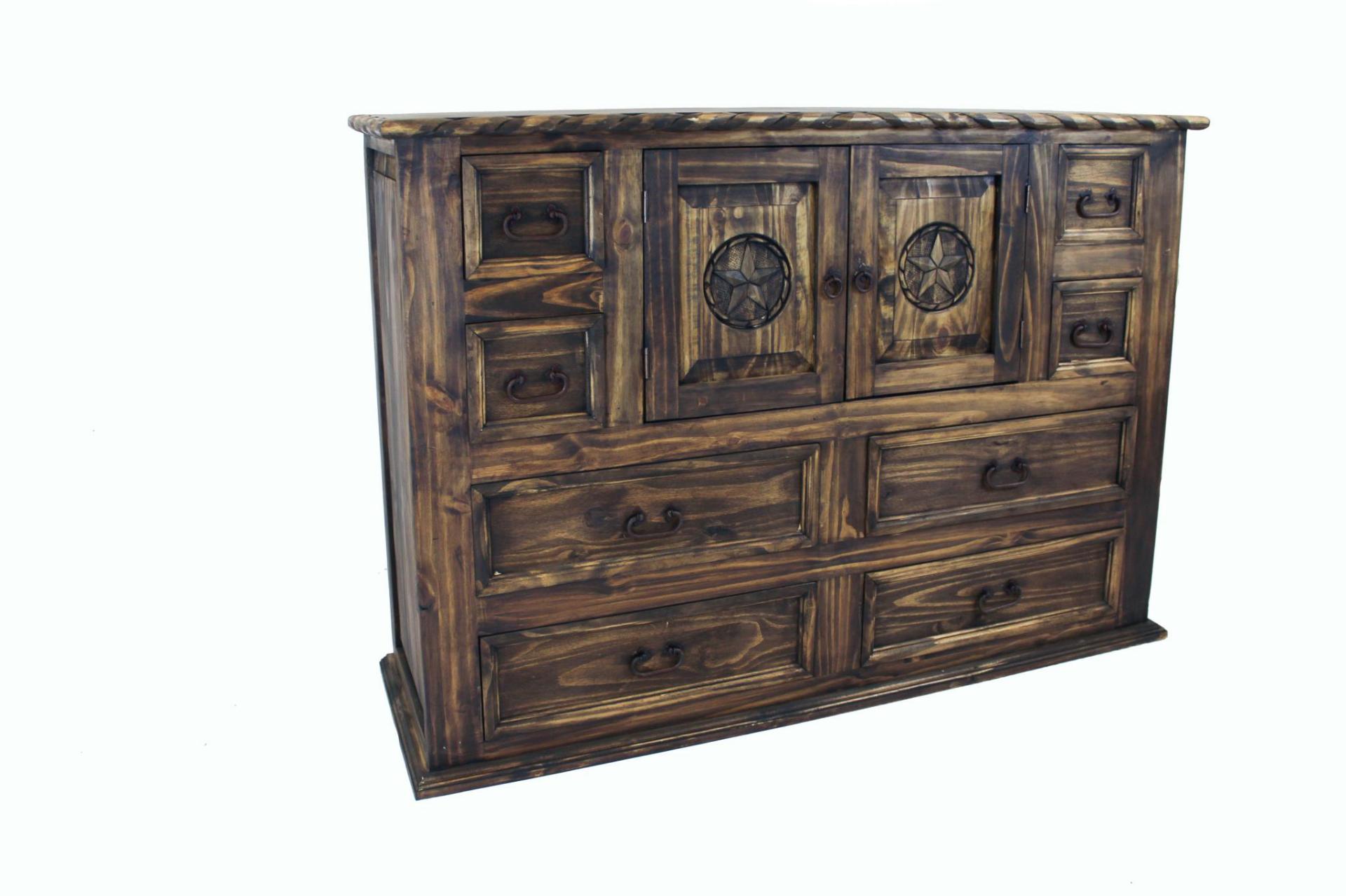 Mansion Dresser W/Rope and Star Medio Finish
