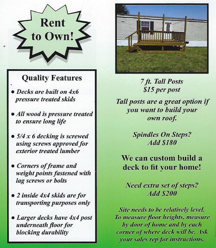 10x16 Amish Built Deck - Other Sizes Available