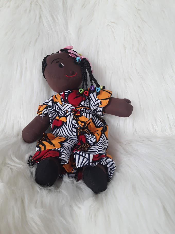 Handcrafted Braided Black Mama Doll,