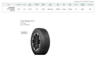 275/55R20 Atturo Trailblade A/T Tires Set of 4