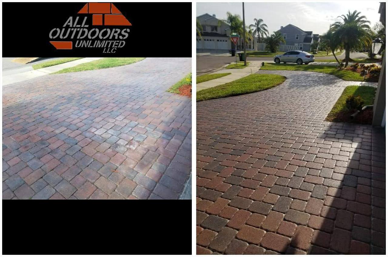 Paver Driveway Cleaning & Sealing