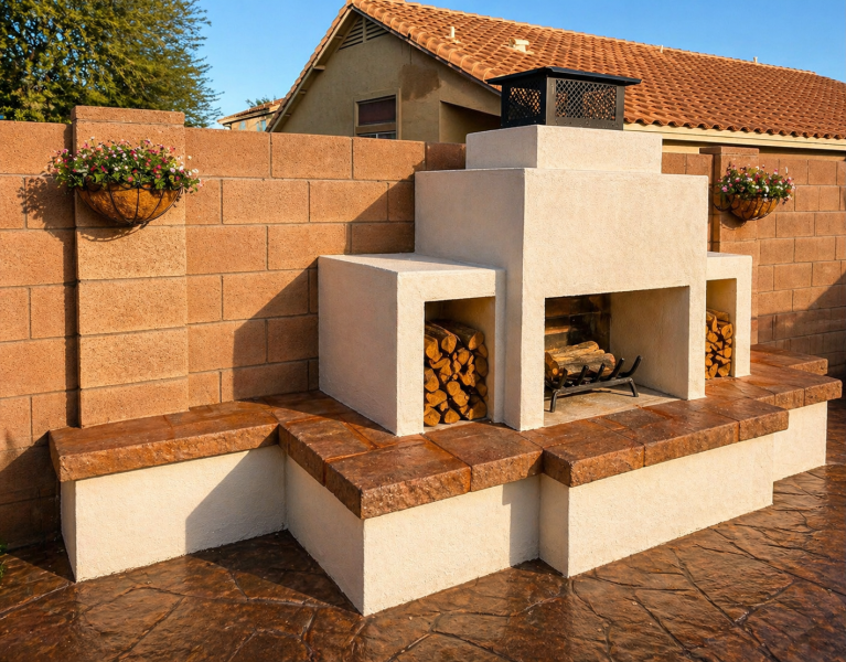 Concrete Work
(Concrete Curbing, Fire Pits, Block &amp; Retaining Walls)