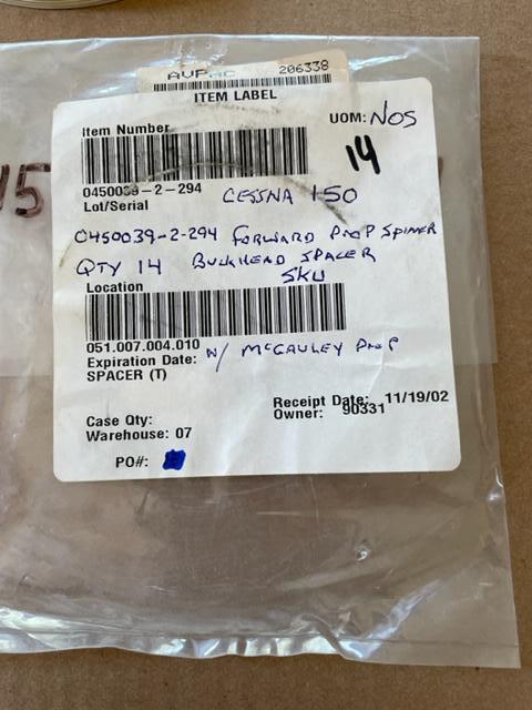 McCauley Cessna 150 Forward Propeller Spinner Bulkhead Spacer. New Old Stock.