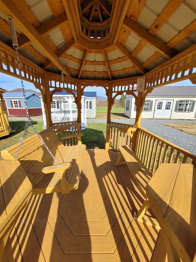 Marion #16361 - 7x9 GAZEBO WITH WOOD GLIDER