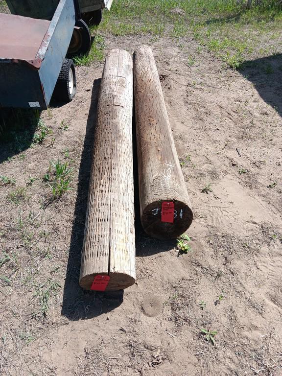 Wood Gate Post Qty of 2 - Lot # J1631