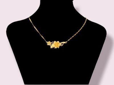 Fashionable and Elegant Wedding 24K Gold Filled Flower Necklace.