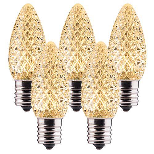 Lone Star Christmas Lighting Supplies: C9 LED Faceted Christmas Light Bulbs, E17 Base (25 pack)