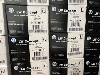 LW Concepts Non-Powdered Black Nitrile Gloves/ 5.5 mil / Size XL / Case is 10 boxes of 100