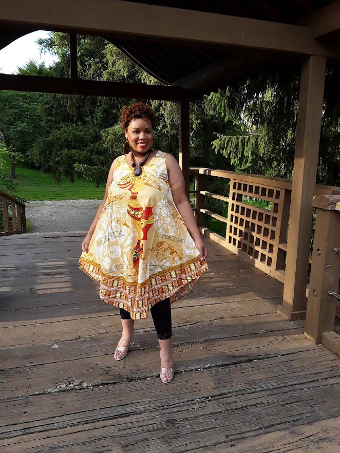 African Print Umbrella Dress.