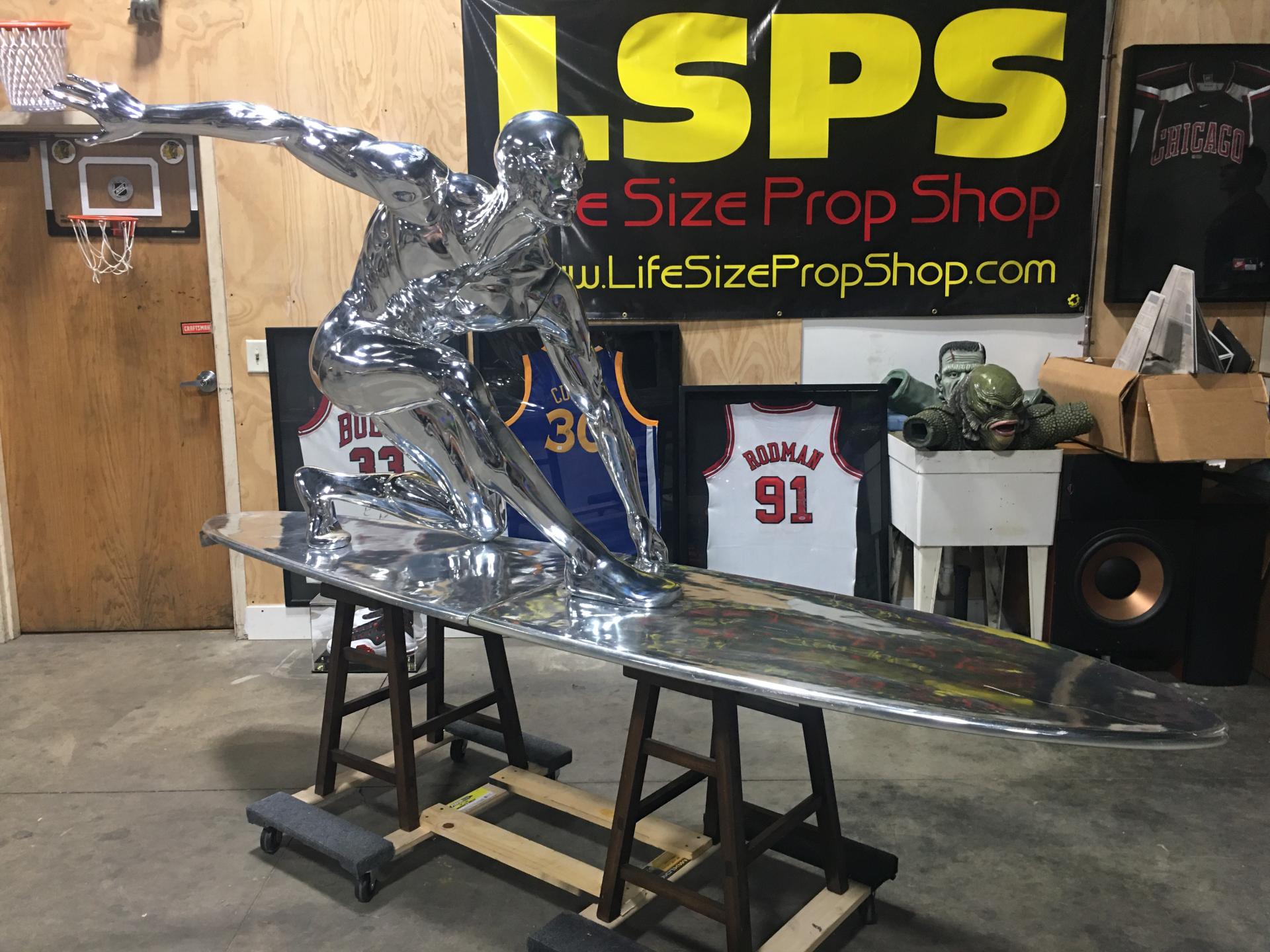 Life Size Marvel Silver Surfer with Bracket