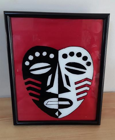 White and Black Mask Painting
