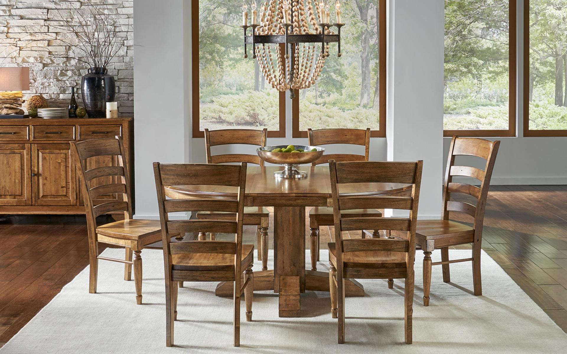 ROUND EXT PED TABLE 1 - 18” REMOVABLE LEAF