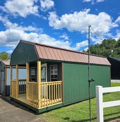 $318 Down & $318/Mo RTO! 12x20 LOFTED PORCH BARN - $893 OFF! ONLY $8,046+tax - NO CREDIT CHECK - EVERYONE APPROVED!
