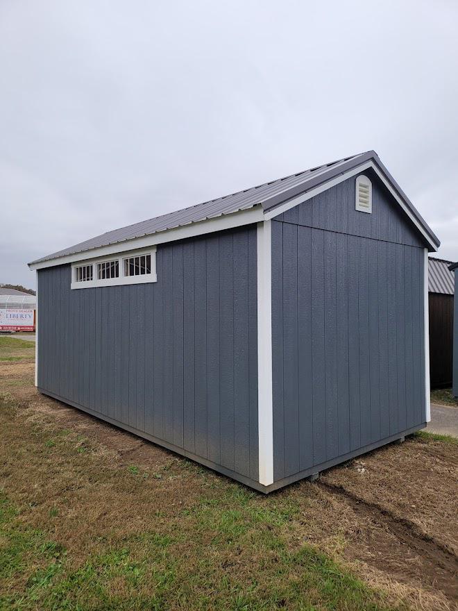 Marion #15063 - 10X20 Dark Gray Southern Classic with Transom Dormer & Electrical Package!