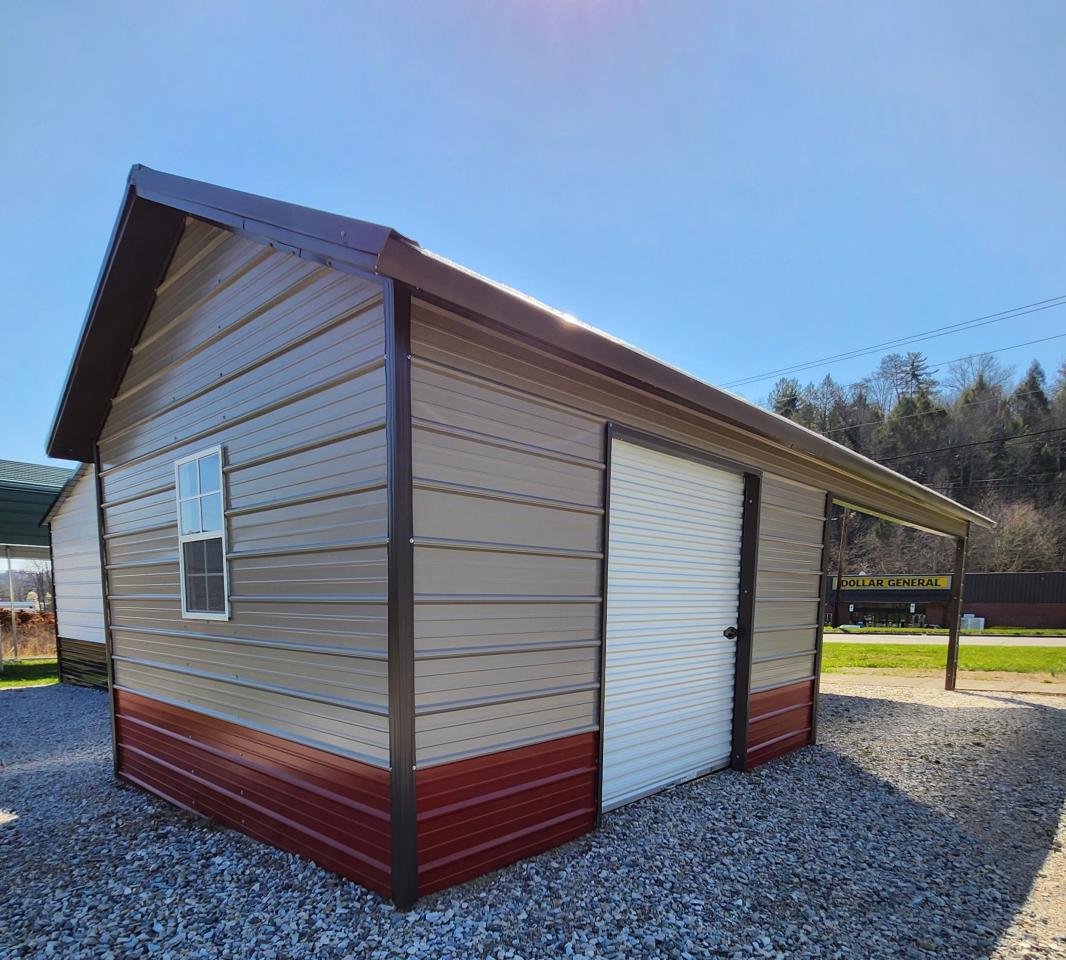 20% OFF! - SAVE $2,390 - ONLY $9,562 for this 12x35x8 Combo Unit with One-Half Double Poly Roof and lots of EXTRA FEATURES!