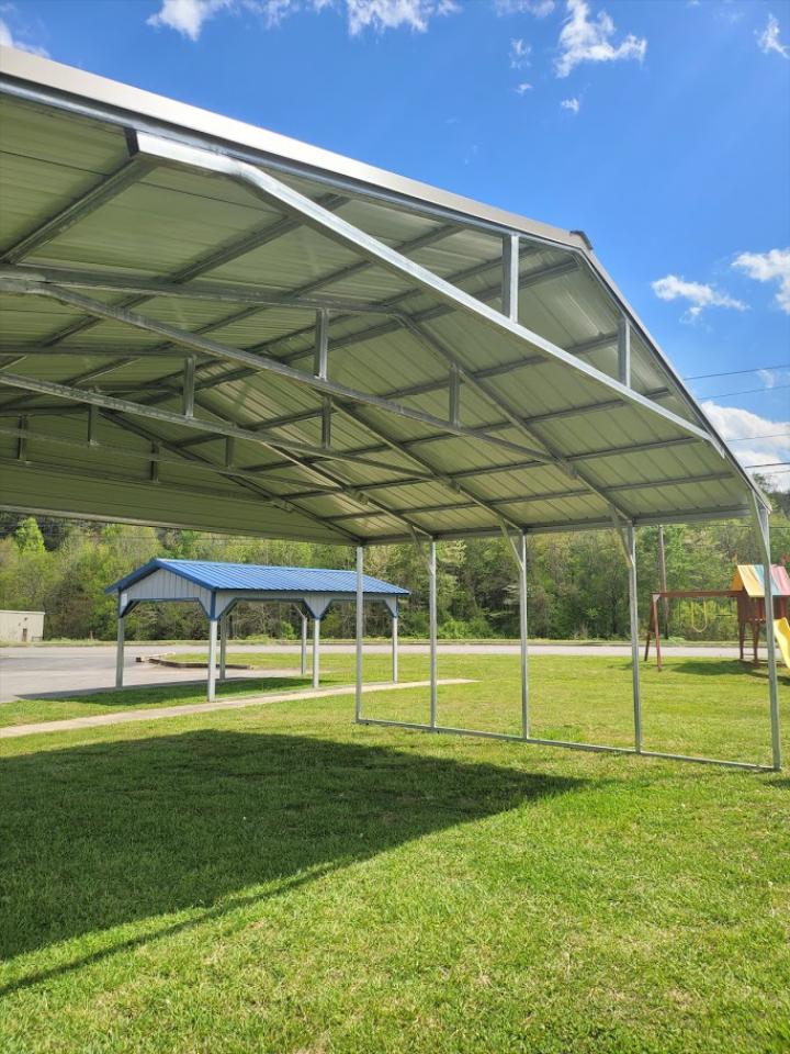 SAVE $879.35 OFF - ONLY $4,005.95 + tax - 30x20x9 VERTICAL ROOF TRIPLE CARPORT COVER