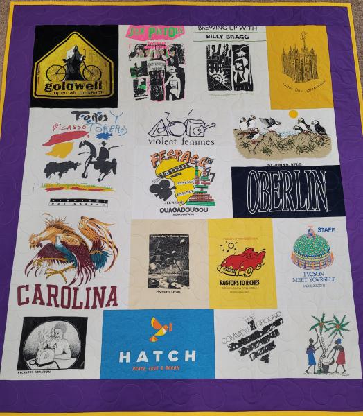 Mosaic T-shirt Quilt with Outer Border.