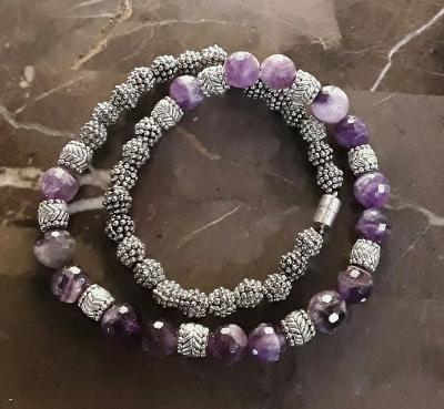 Amethyst Crystal Tribal Necklace.