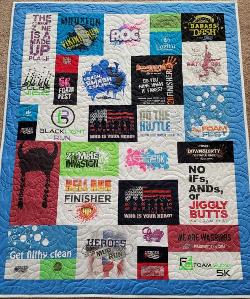Mosaic T-shirt Quilt with Outer Border.