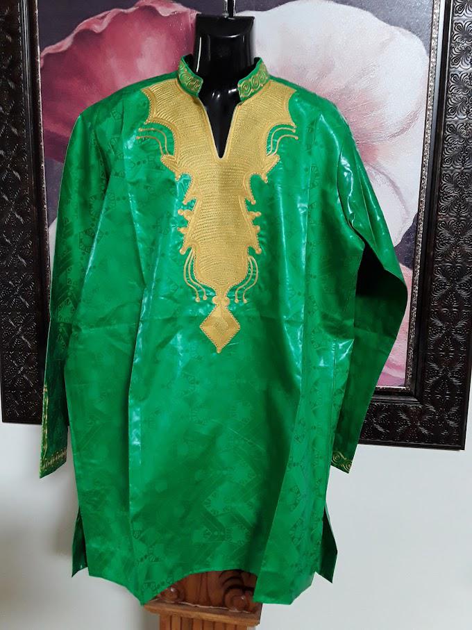 Embroidered African Accent Shirt for Men.