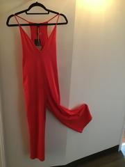 Scarlet Red Sleeveless Knit Jumpsuit