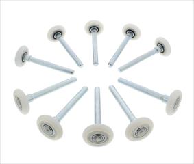 Quiet 2” Nylon Garage Door Roller Wheels 10-Pack, 13 Ball Bearing, 4” Inch Stem – Overhead Track Wheel Rollers Kit