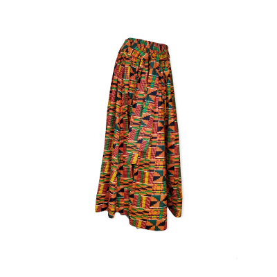 Long Maxi Ankara Print Kente Skirt