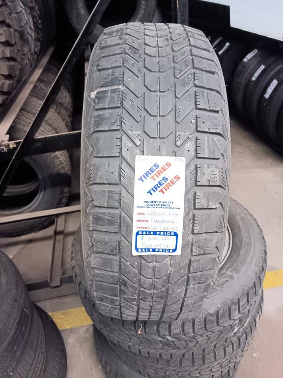225/60R16 Firestone Winterforce Tires on 5 Bolt Jeep Rims