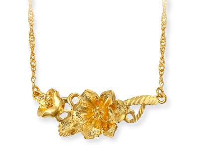 Fashionable and Elegant Wedding 24K Gold Filled Flower Necklace.