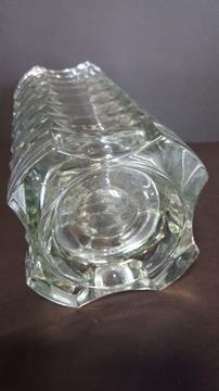 MID CENTURY VASE LARGE PRESSED AND CUT CRYSTAL