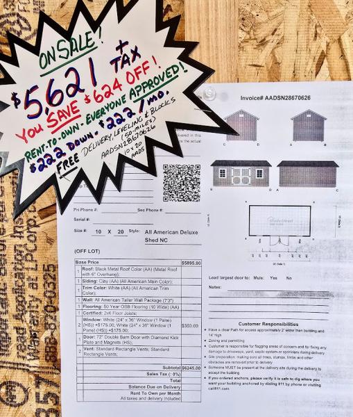 🔥10% OFF - SAVE $624  10x20 TALL WALLS - $5,621 or $222 DOWN & $222/MO - NO CREDIT CHECK - FREE DELIVERY & BLOCKS (50miles)