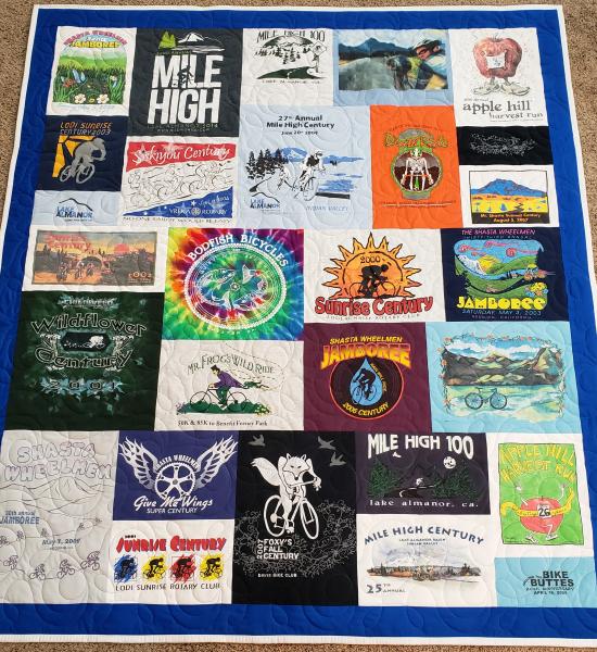 Mosaic T-shirt Quilt with Outer Border.