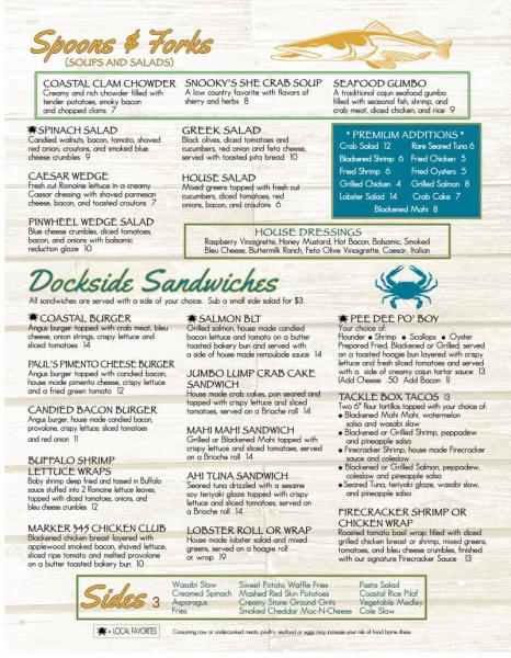 Full Service Restaurant In Little River SC Snooky's on the Water