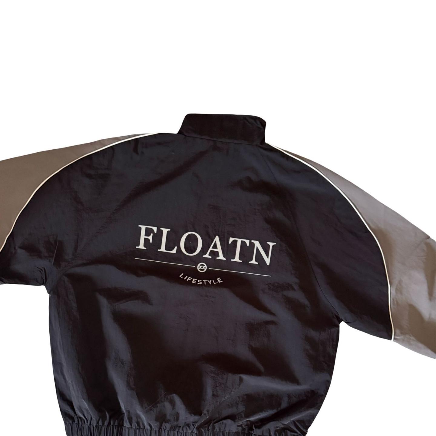 Black & Grey Retro Floatn Windbreaker Tracksuit