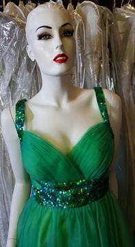 MAY QUEEN COUTURE USA EMERALD GREEN TULLE DRESS