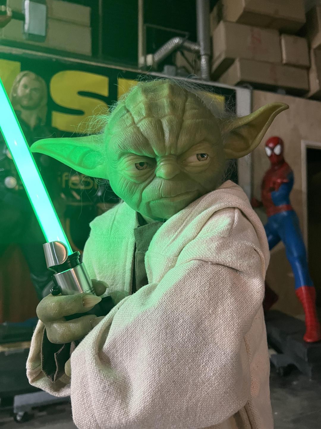 Life Size Yoda with Lightsaber