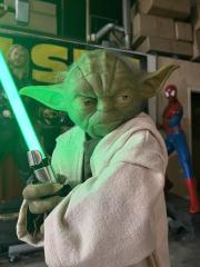 Life Size Yoda with Lightsaber