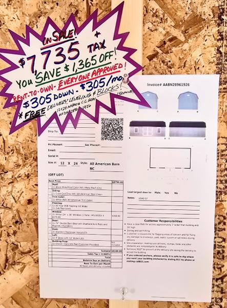 🔥10% OFF - SAVE $1,365 12X24 LOFTED BARN $7,735 - $305 DOWN & $305/Mo - NO CREDIT CHECK - FREE DELIVERY & BLOCKS! (50 miles)