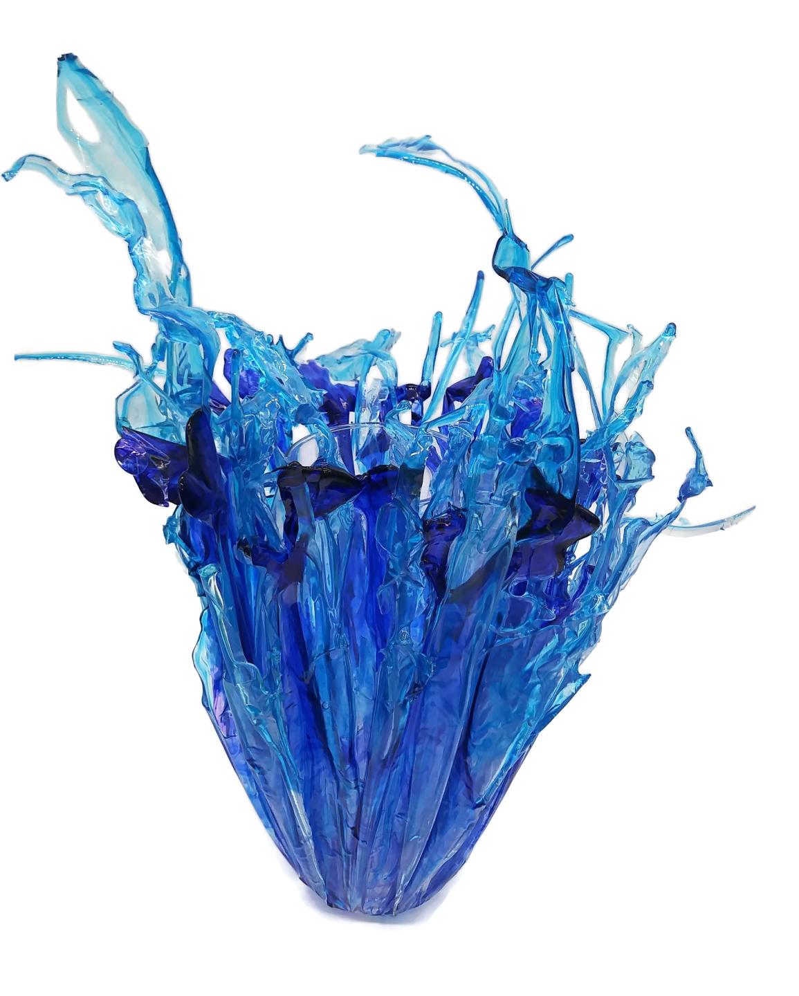 Blue Spray vase